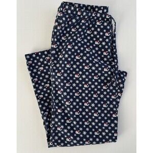 Vineyard Vines Flannel Pajama Pants Womens Sz S Blue Christmas Whales Drawstring